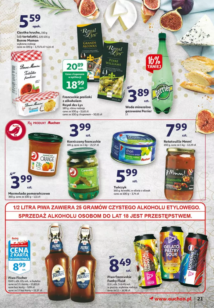 Gazetka promocyjna Auchan - 25 Urodziny #3 Hipermarkety - ważna 06.05 do 13.05.2021 - strona 21 - produkty: Alkohole, Ciastka, Gra, Kawa, Korniszony, Marmolada, Mola, Piwo, Tarta, Tuńczyk, Woda, Woda mineralna