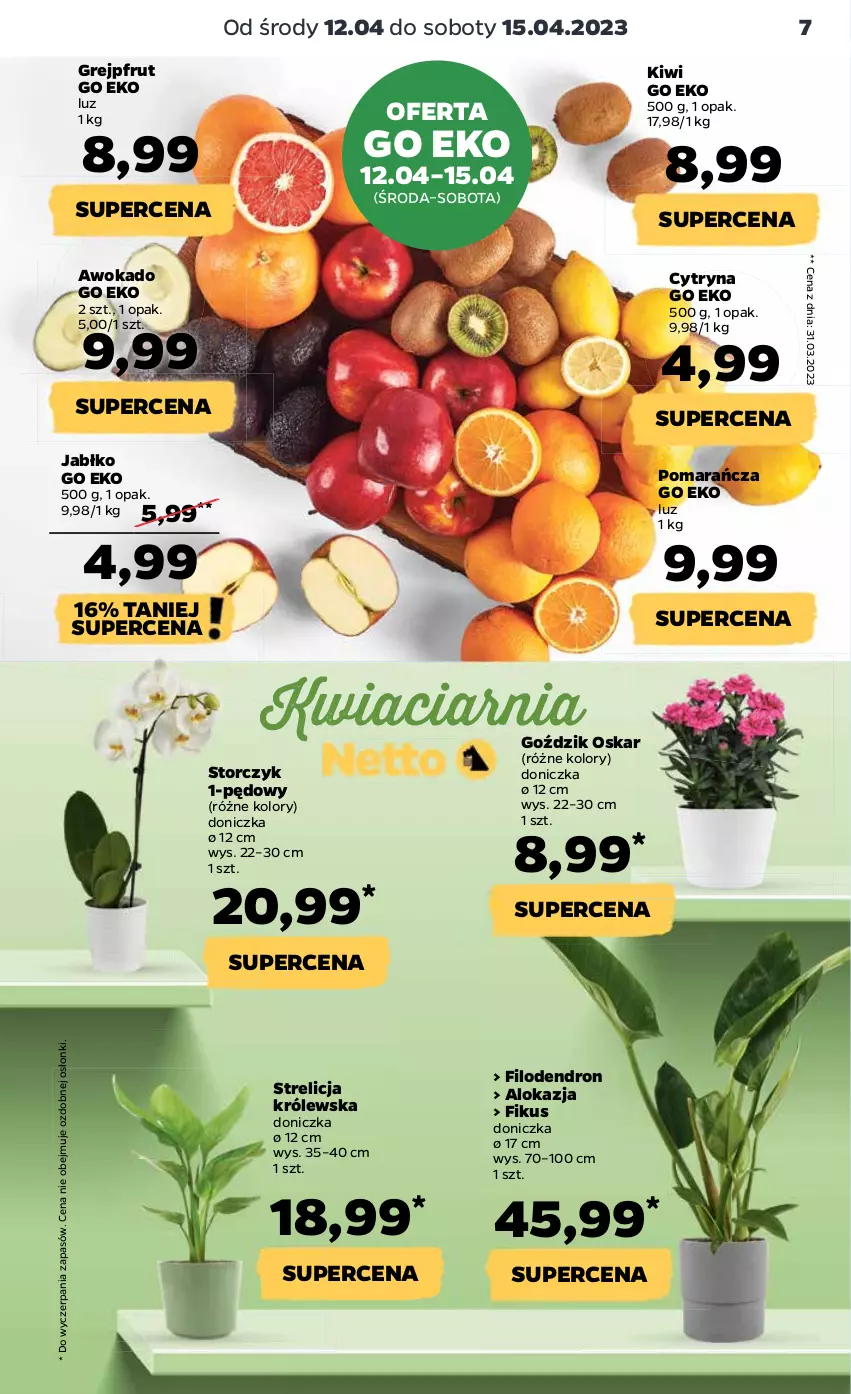 Gazetka promocyjna Netto - Artykuły spożywcze - ważna 11.04 do 15.04.2023 - strona 7 - produkty: Dron, Grejpfrut, Kiwi, Storczyk