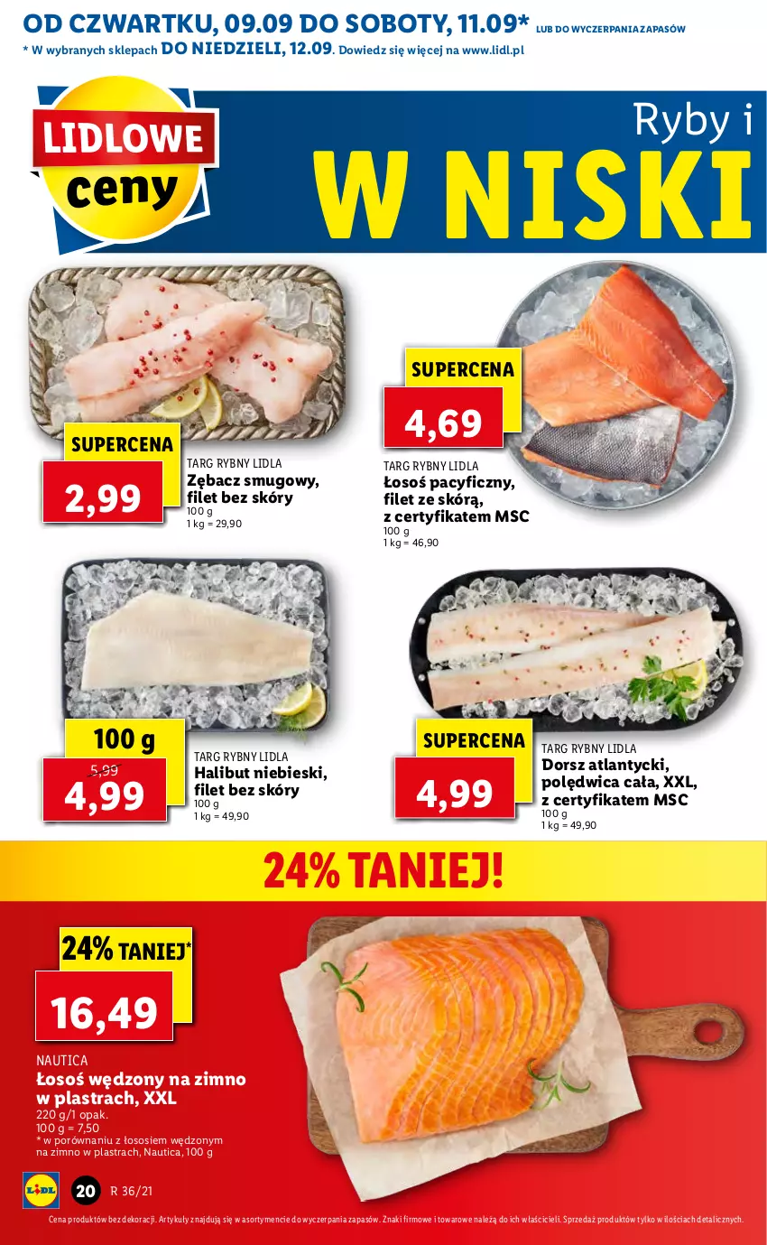 Gazetka promocyjna Lidl - GAZETKA - ważna 09.09 do 12.09.2021 - strona 20 - produkty: Dorsz, Halibut, Polędwica, Por, Sos