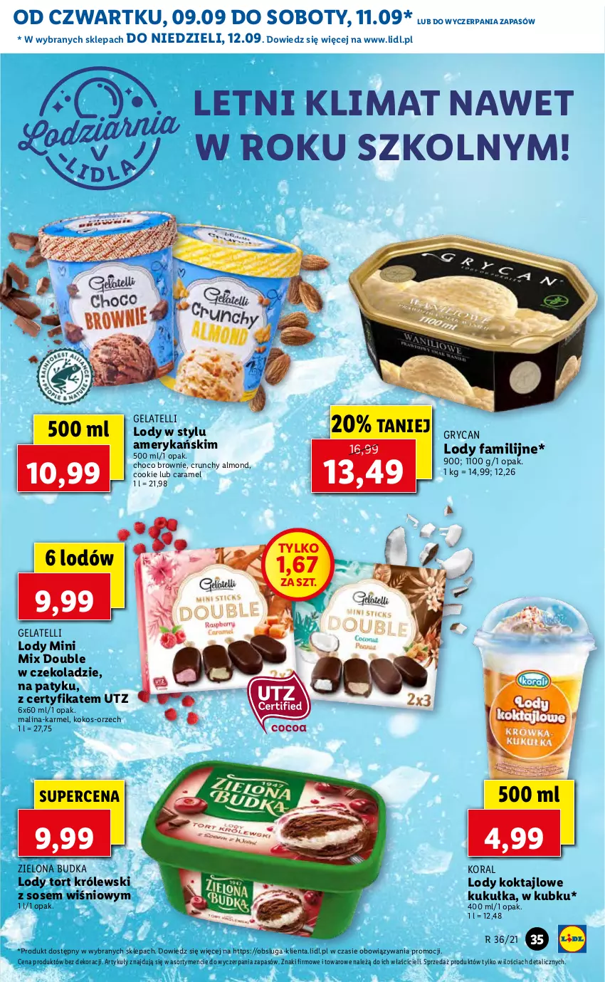 Gazetka promocyjna Lidl - GAZETKA - ważna 09.09 do 12.09.2021 - strona 35 - produkty: Brownie, Fa, Gry, Kokos, Królewski, Lody, Sos, Zielona Budka