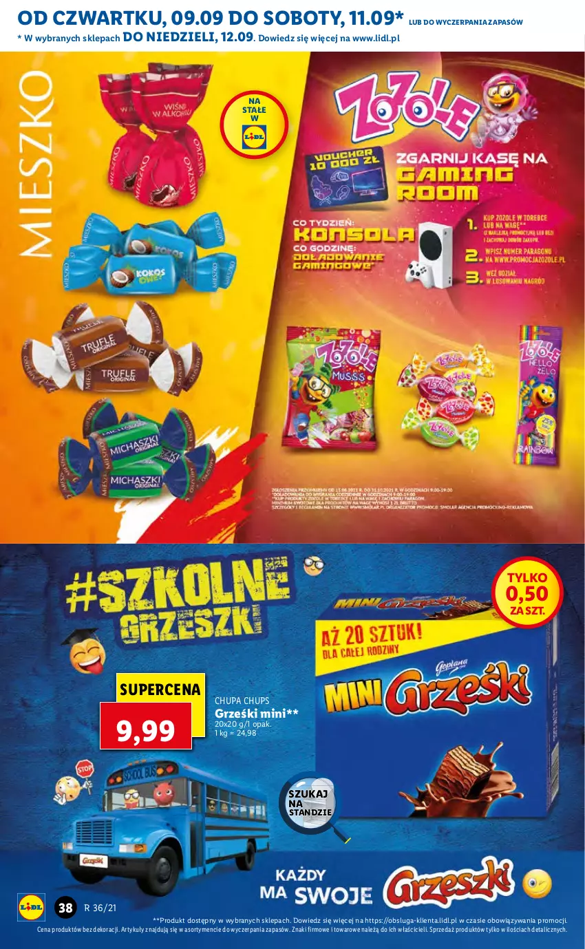 Gazetka promocyjna Lidl - GAZETKA - ważna 09.09 do 12.09.2021 - strona 38 - produkty: Chupa Chups, Grześki