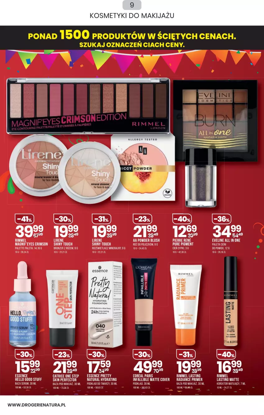 Gazetka promocyjna Drogerie Natura - Gazetka Drogerie Natura - ważna 24.03 do 10.04.2022 - strona 9 - produkty: Bronzer, Catrice, Cień, Eveline, Fa, Foundation, Lirene, Makijaż, Paleta, Palette, Podkład, Podkład do twarzy, Pur, Róż do policzków, Rozświetlacz, Rum, Ser, Serum