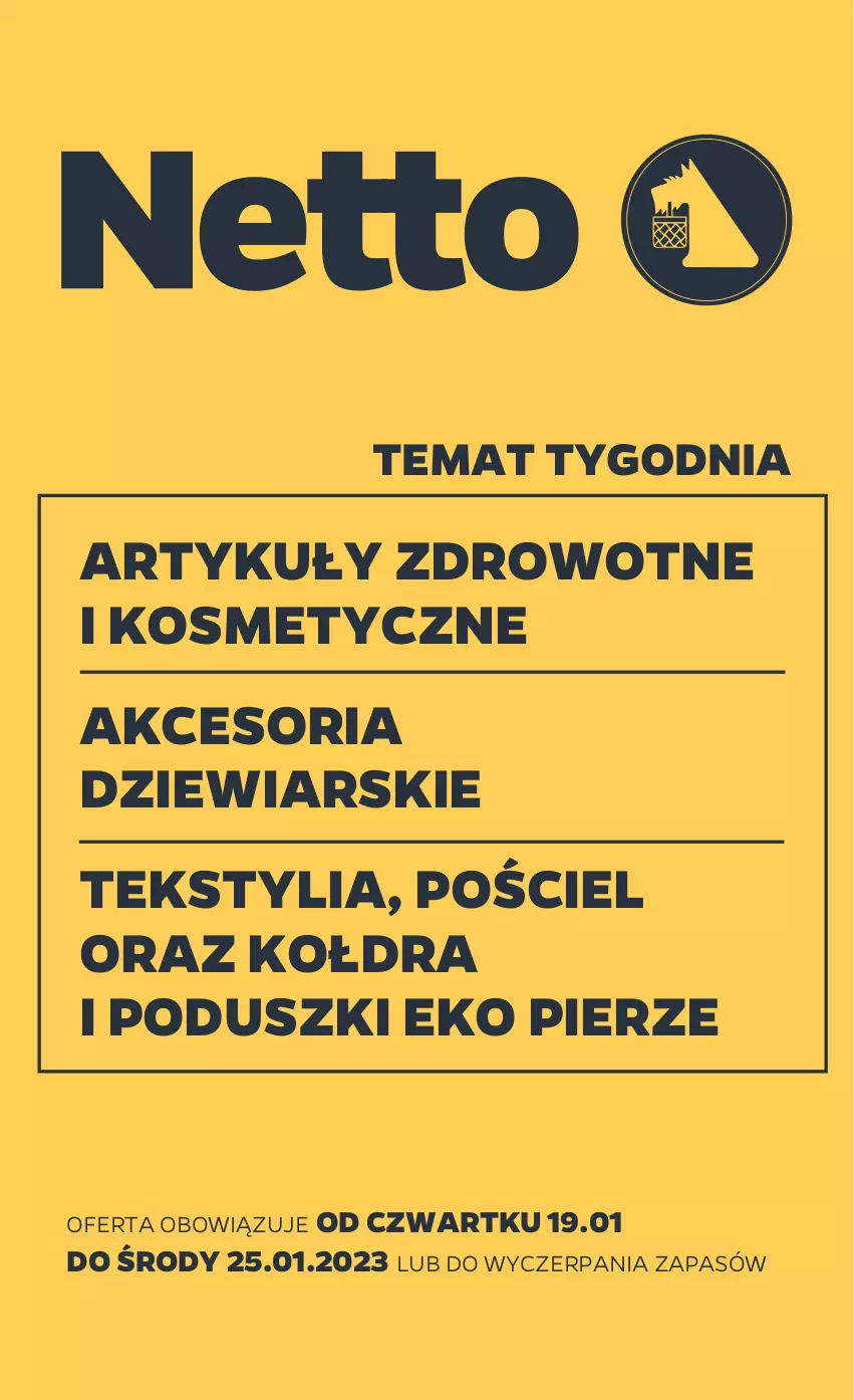 Gazetka promocyjna Netto - Akcesoria i dodatki - ważna 19.01 do 25.01.2023 - strona 1 - produkty: Kołdra, Pościel