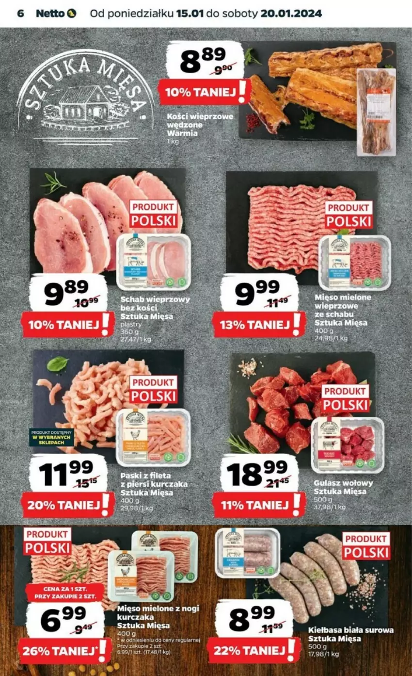 Gazetka promocyjna Netto - ważna 15.01 do 20.01.2024 - strona 21 - produkty: Kiełbasa, Kiełbasa biała, Mięso, Mięso mielone