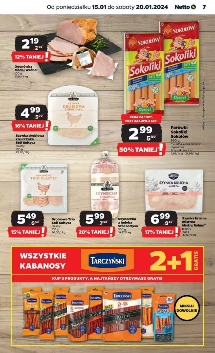 Gazetka promocyjna Netto - ważna 15.01 do 20.01.2024 - strona 22 - produkty: Sok, Sokołów, Szynka, Tarczyński