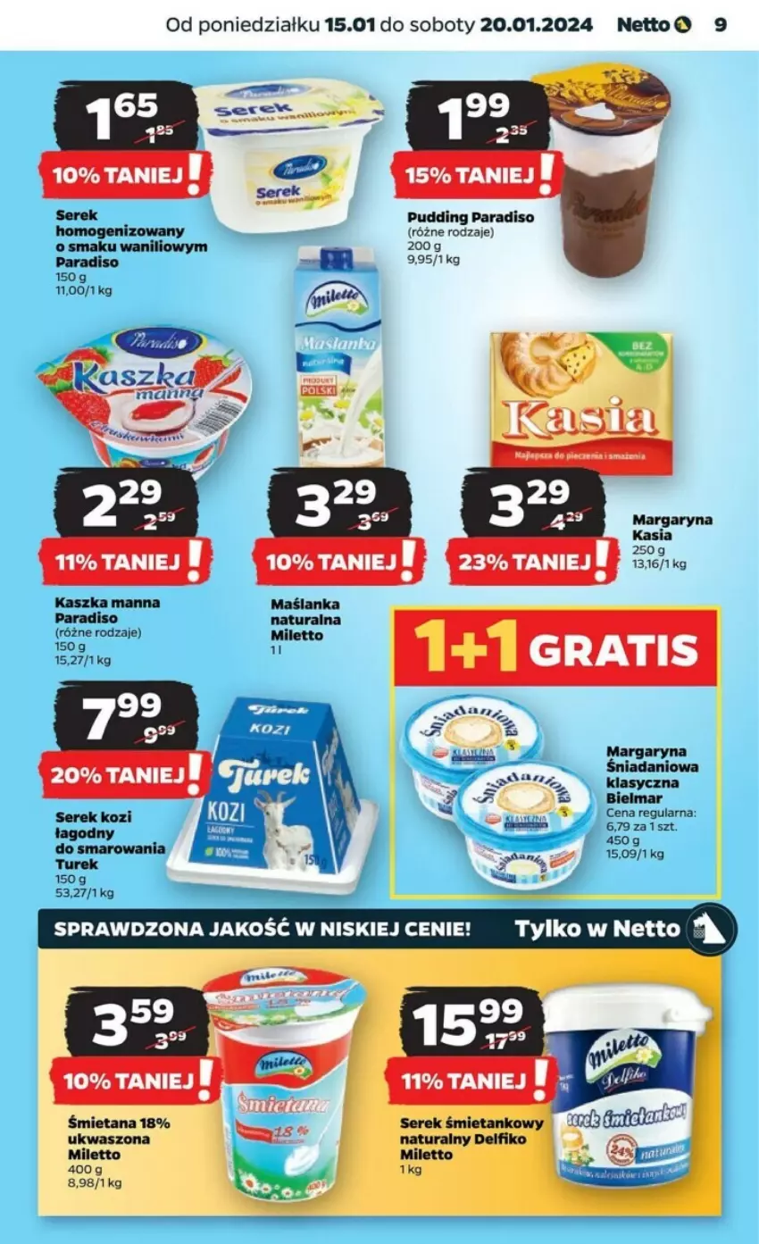 Gazetka promocyjna Netto - ważna 15.01 do 20.01.2024 - strona 24 - produkty: Danio, Kasia, LG, Margaryna, Maślanka, Pudding, Ser, Serek