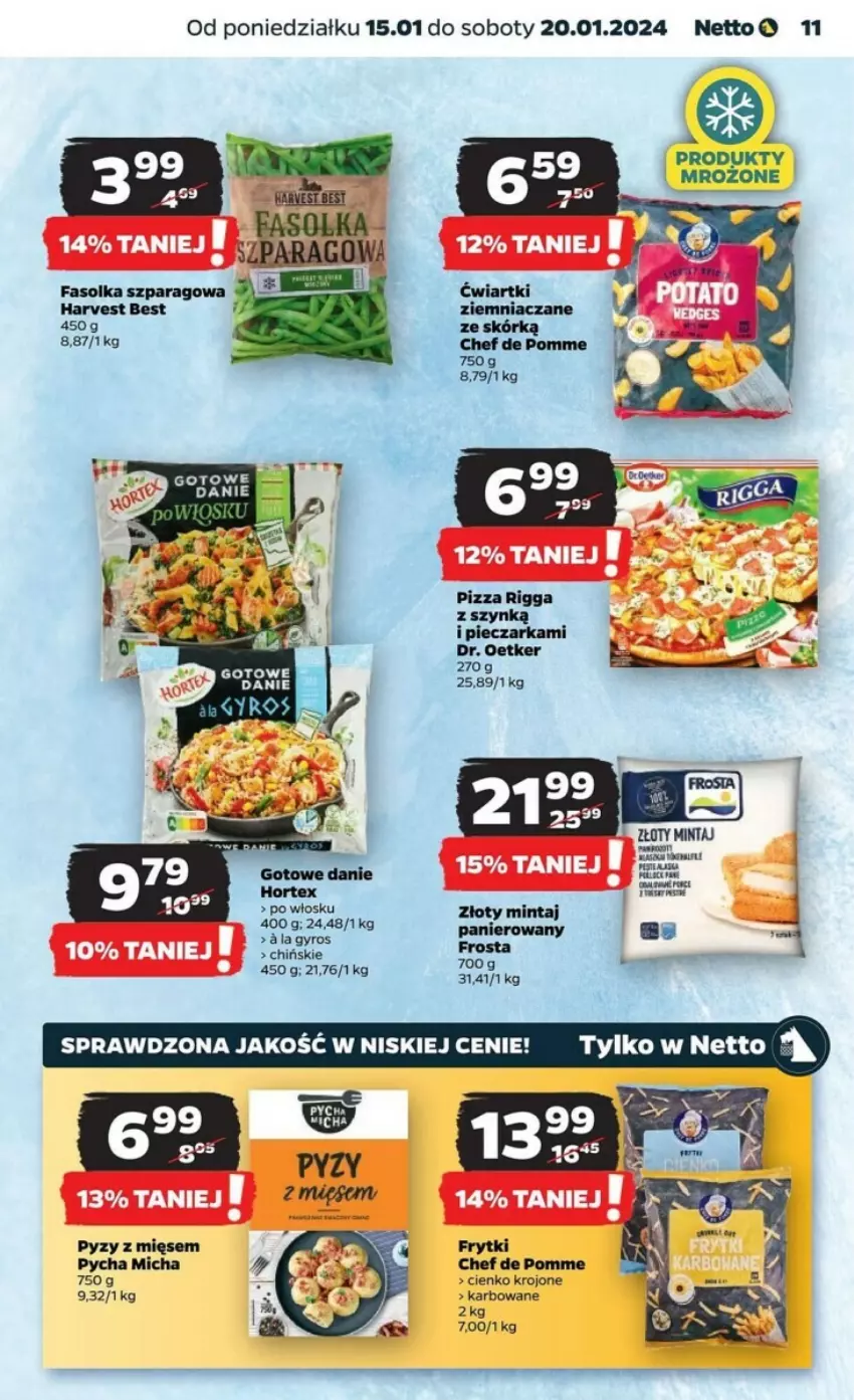 Gazetka promocyjna Netto - ważna 15.01 do 20.01.2024 - strona 3 - produkty: Dr. Oetker, Fa, Frosta, Frytki, Gyros, Hortex, Mintaj, Piec, Pieczarka, Produkty mrożone