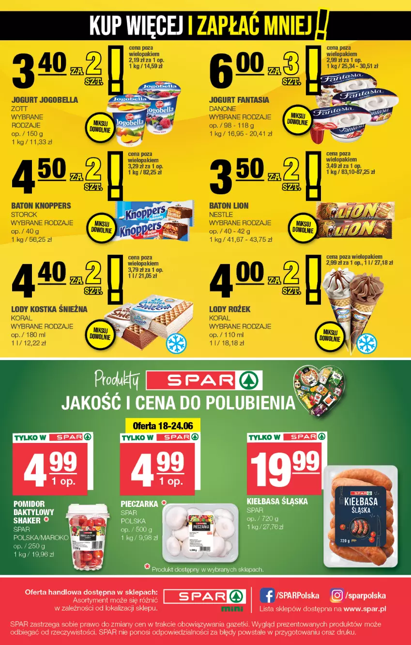 Gazetka promocyjna Spar - Spar-Mini - ważna 15.06 do 25.06.2025 - strona 4 - produkty: Kiełbasa, Piec, Pieczarka, Sok