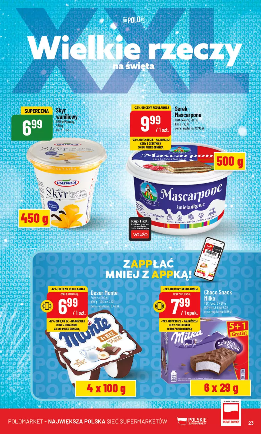 Gazetka promocyjna PoloMarket - Gazetka pomocyjna - ważna 15.11 do 21.11.2023 - strona 23 - produkty: Deser, Mascarpone, Ser, Serek