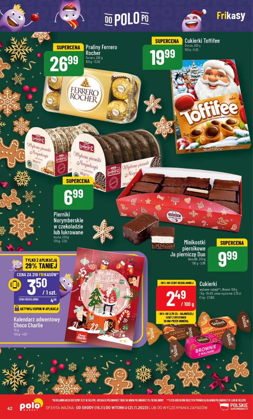 Gazetka promocyjna PoloMarket - Gazetka pomocyjna - ważna 15.11 do 21.11.2023 - strona 42 - produkty: Cukier, Cukierki, Ferrero, LG, Wawel