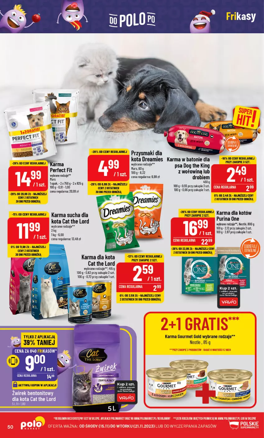 Gazetka promocyjna PoloMarket - Gazetka pomocyjna - ważna 15.11 do 21.11.2023 - strona 50 - produkty: Baton, Gourmet Gold, Kurczak, Przysmaki, Pur, Purina, Sos