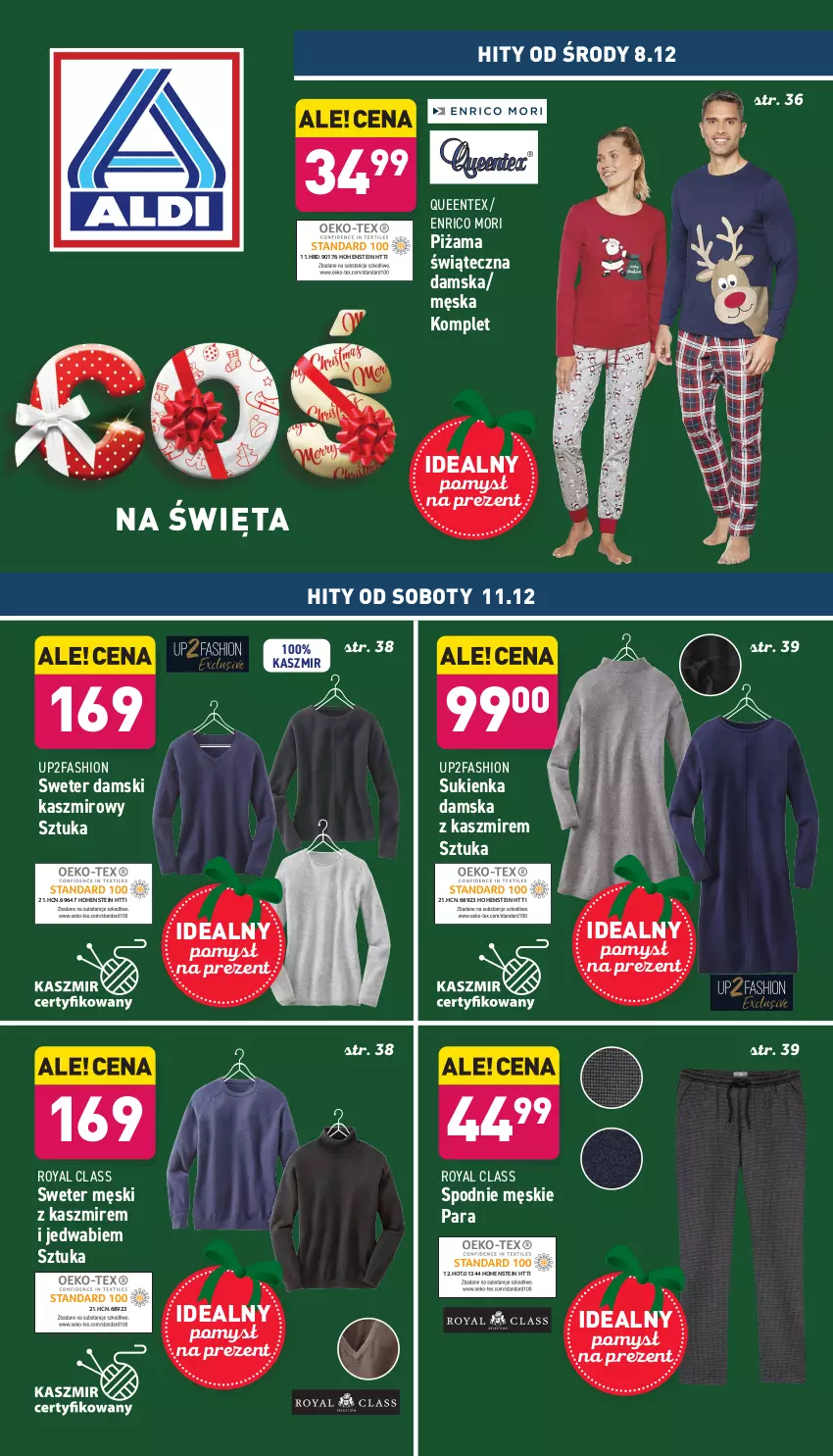 Gazetka promocyjna Aldi - Katalog Moda i Dom - ważna 08.12 do 12.12.2021 - strona 1 - produkty: Fa, Piżama, Queentex, Spodnie, Sukienka, Sweter