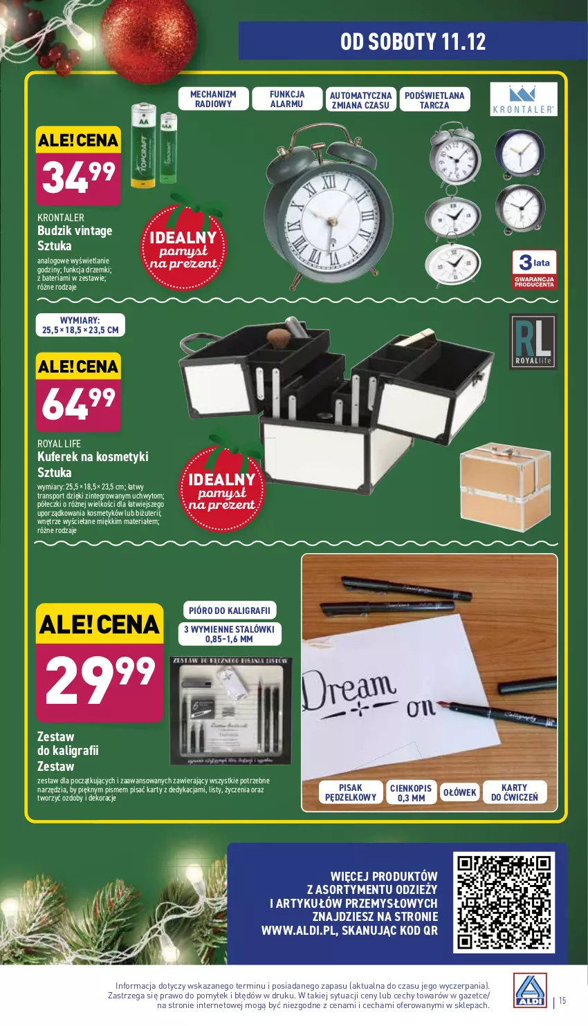 Gazetka promocyjna Aldi - Katalog Moda i Dom - ważna 08.12 do 12.12.2021 - strona 15 - produkty: Bateria, Budzik, Gra, LANA, Por, Sport, Tran