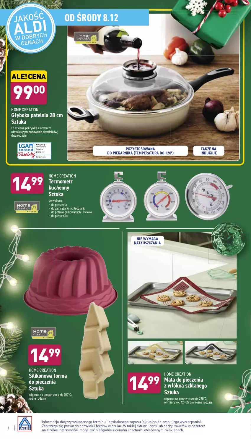 Gazetka promocyjna Aldi - Katalog Moda i Dom - ważna 08.12 do 12.12.2021 - strona 4 - produkty: Forma do pieczenia, Grill, Patelnia, Piec, Piekarnik, Por, Stek, Termometr