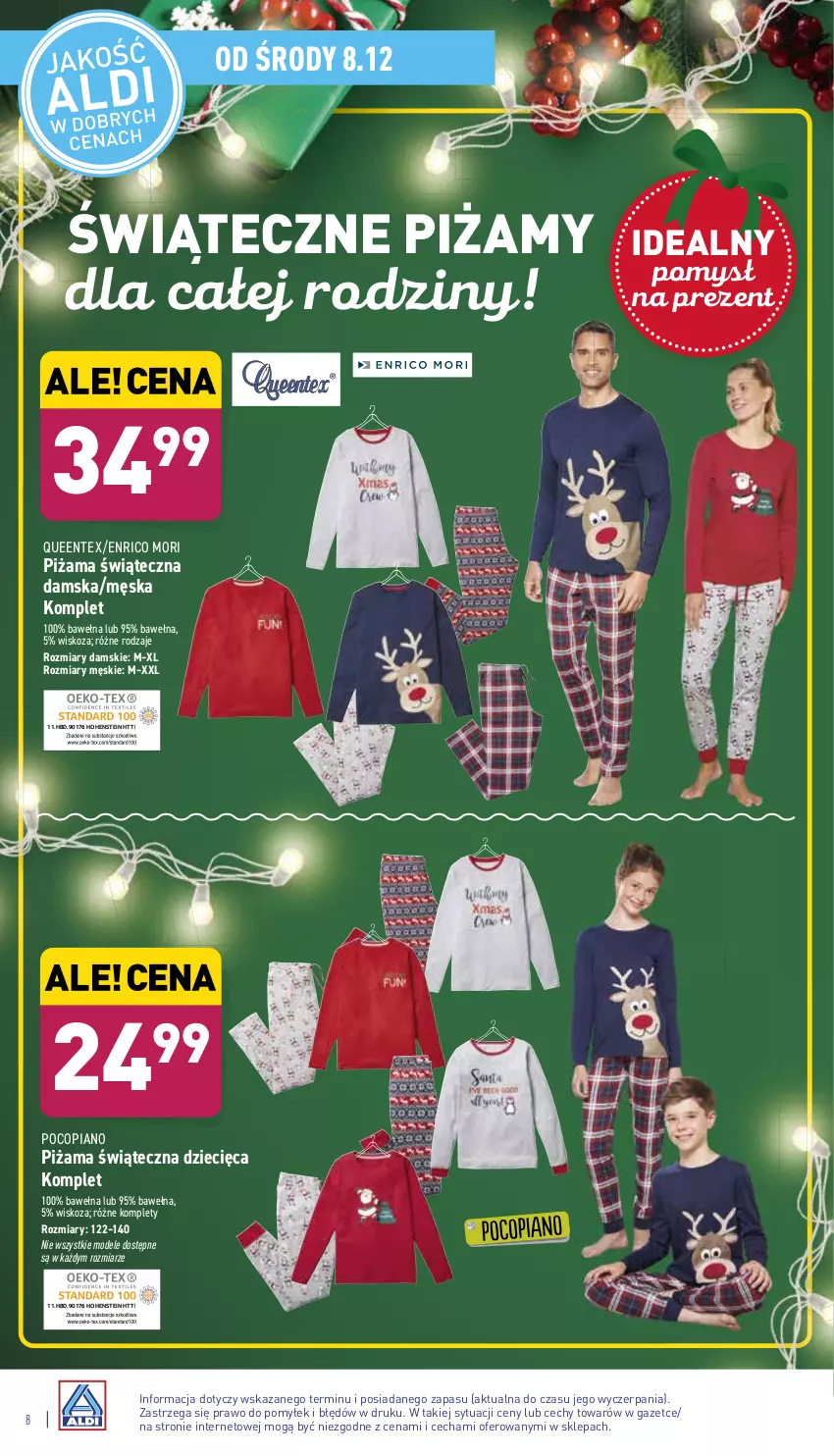 Gazetka promocyjna Aldi - Katalog Moda i Dom - ważna 08.12 do 12.12.2021 - strona 8 - produkty: Dzieci, Piżama, Pocopiano, Queentex, Wełna