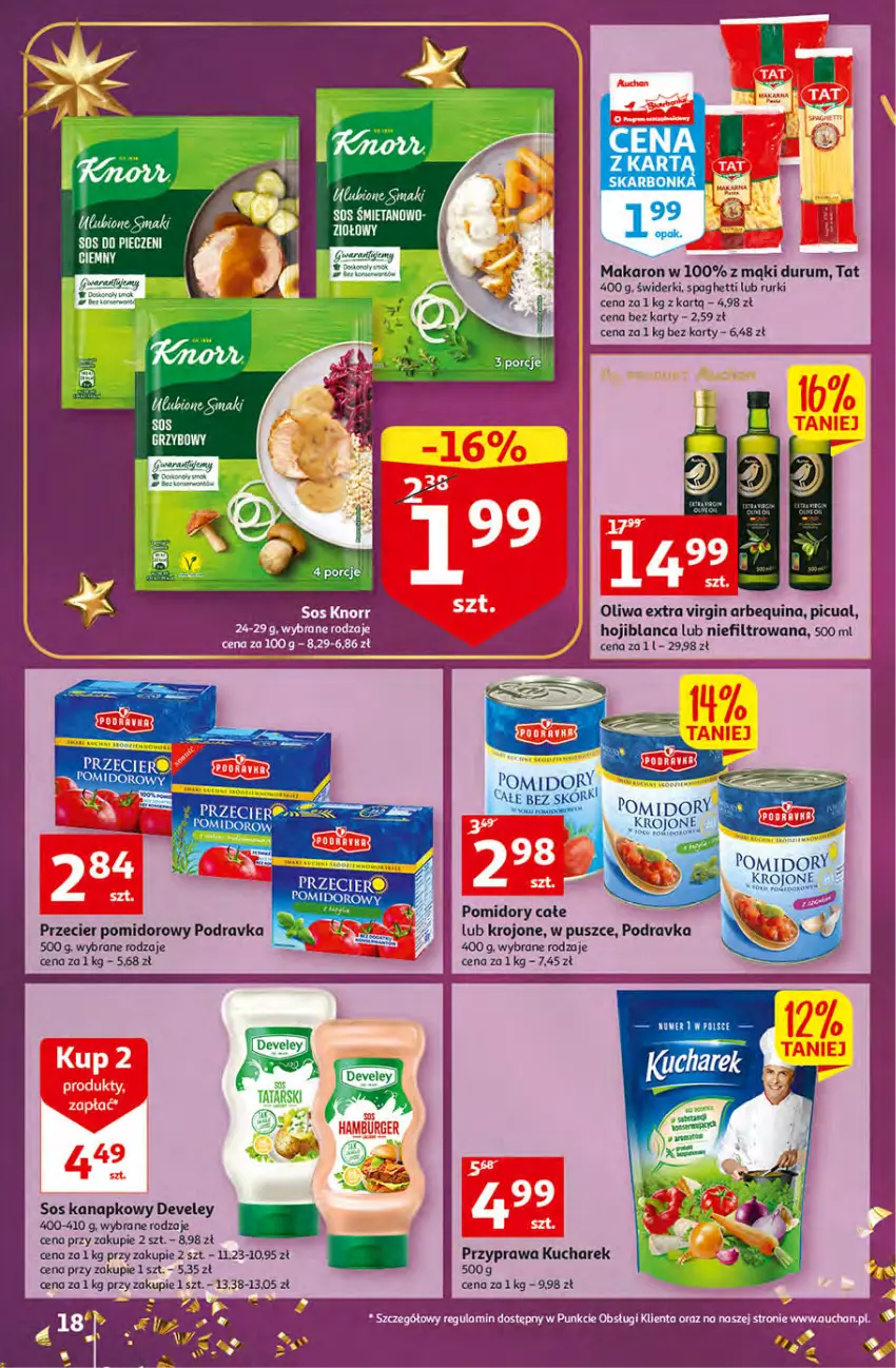 Gazetka promocyjna Auchan - Gazetka Koszyk Oszczędności Auchan Hipermarkety - ważna 10.11 do 16.11.2022 - strona 18 - produkty: Gin, Kucharek, Makaron, Podravka, Pomidory, Pomidory krojone, Rum, Rurki, Ser, Sos, Spaghetti