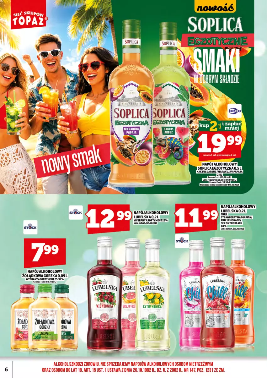 Gazetka promocyjna Topaz - Gazetka - ważna 16.09 do 30.09.2026 - strona 8 - produkty: Arbuz, Kaktus, Napój, Papaja, Soplica