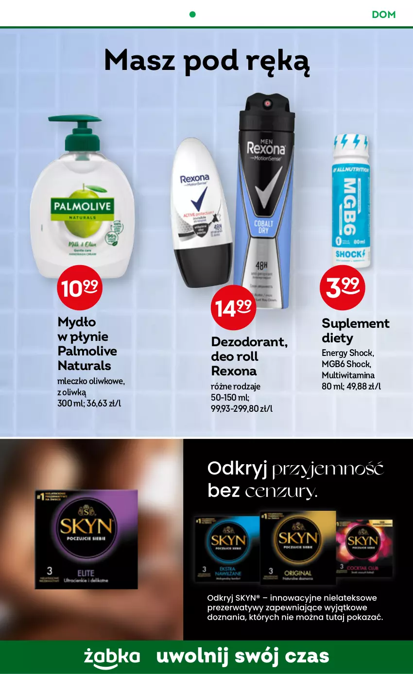 Gazetka promocyjna Żabka - ważna 09.11 do 15.11.2022 - strona 38 - produkty: Dezodorant, Mleczko, Mydło, Mydło w płynie, Palmolive, Rexona, Suplement diety