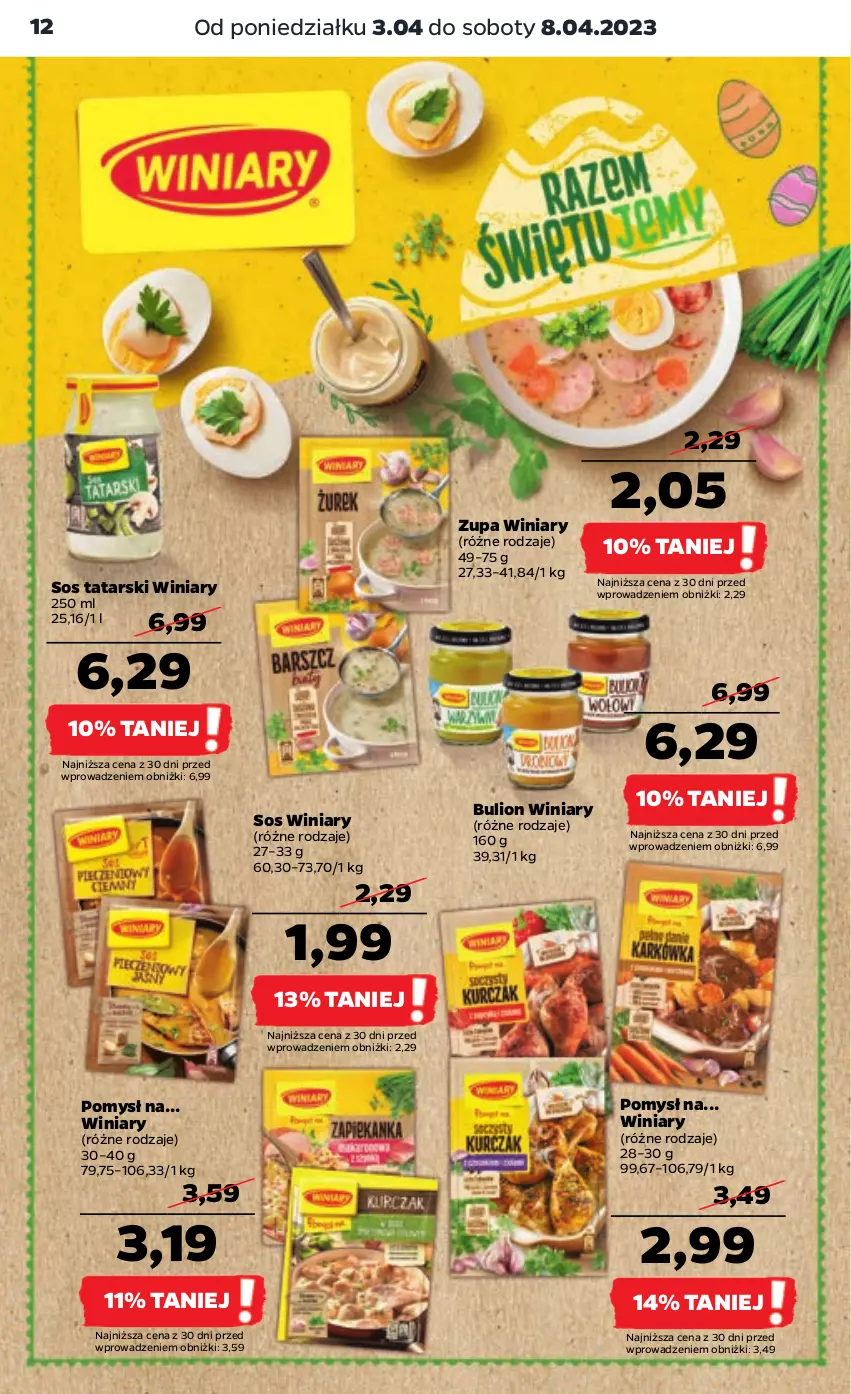 Gazetka promocyjna Netto - Artykuły spożywcze - ważna 03.04 do 08.04.2023 - strona 12 - produkty: Bulion, Lion, Sos, Winiary, Zupa