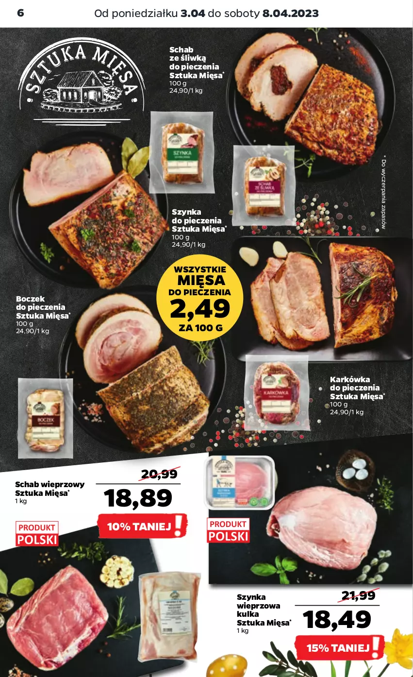 Gazetka promocyjna Netto - Artykuły spożywcze - ważna 03.04 do 08.04.2023 - strona 6 - produkty: Boczek, Piec, Schab wieprzowy, Szynka, Szynka wieprzowa