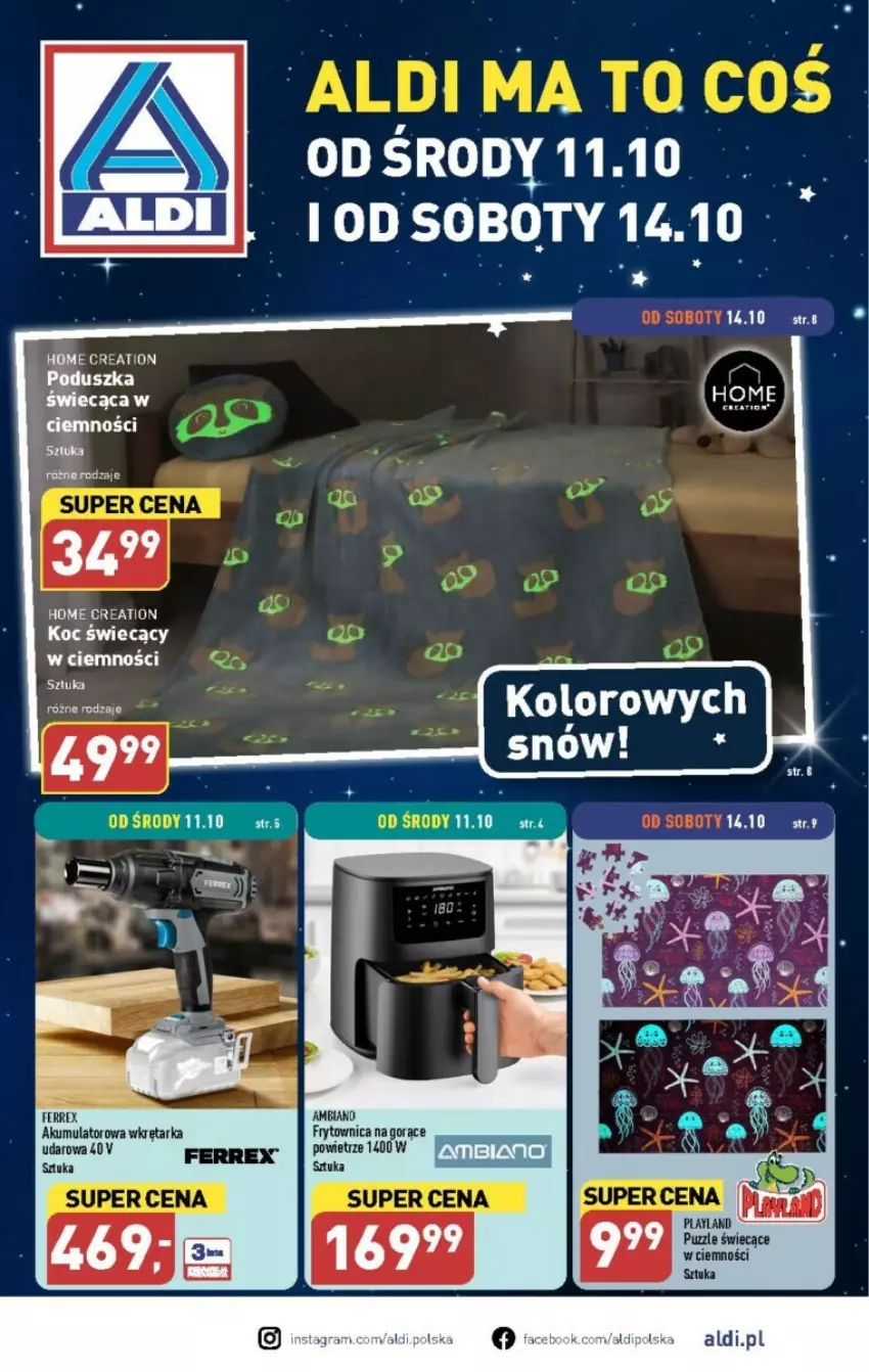 Gazetka promocyjna Aldi - ważna 11.10 do 14.10.2023 - strona 1 - produkty: Akumulator, Poduszka