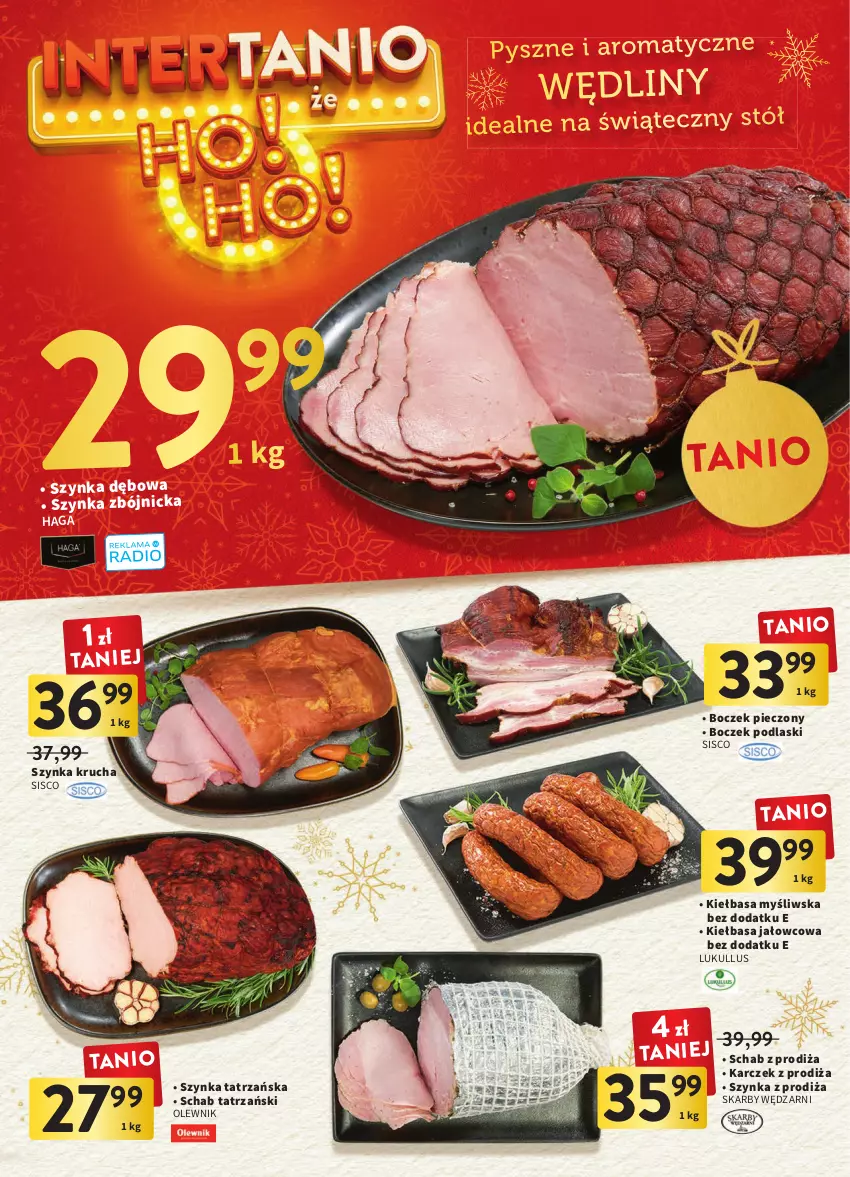 Gazetka promocyjna Intermarche - Gazetka Intermarche - ważna 15.12 do 19.12.2022 - strona 22 - produkty: Boczek, Boczek pieczony, Kiełbasa, Olewnik, Piec, Podlaski, Stół, Szynka