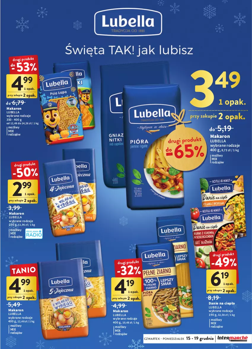 Gazetka promocyjna Intermarche - Gazetka Intermarche - ważna 15.12 do 19.12.2022 - strona 29 - produkty: Bell, Bella, Lubella, Makaron