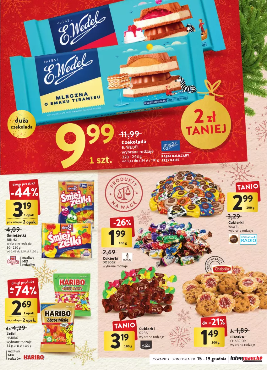 Gazetka promocyjna Intermarche - Gazetka Intermarche - ważna 15.12 do 19.12.2022 - strona 35 - produkty: Chabrior, Ciastka, Cukier, Cukierki, Czekolada, E. Wedel, Haribo, Nimm2, Wawel