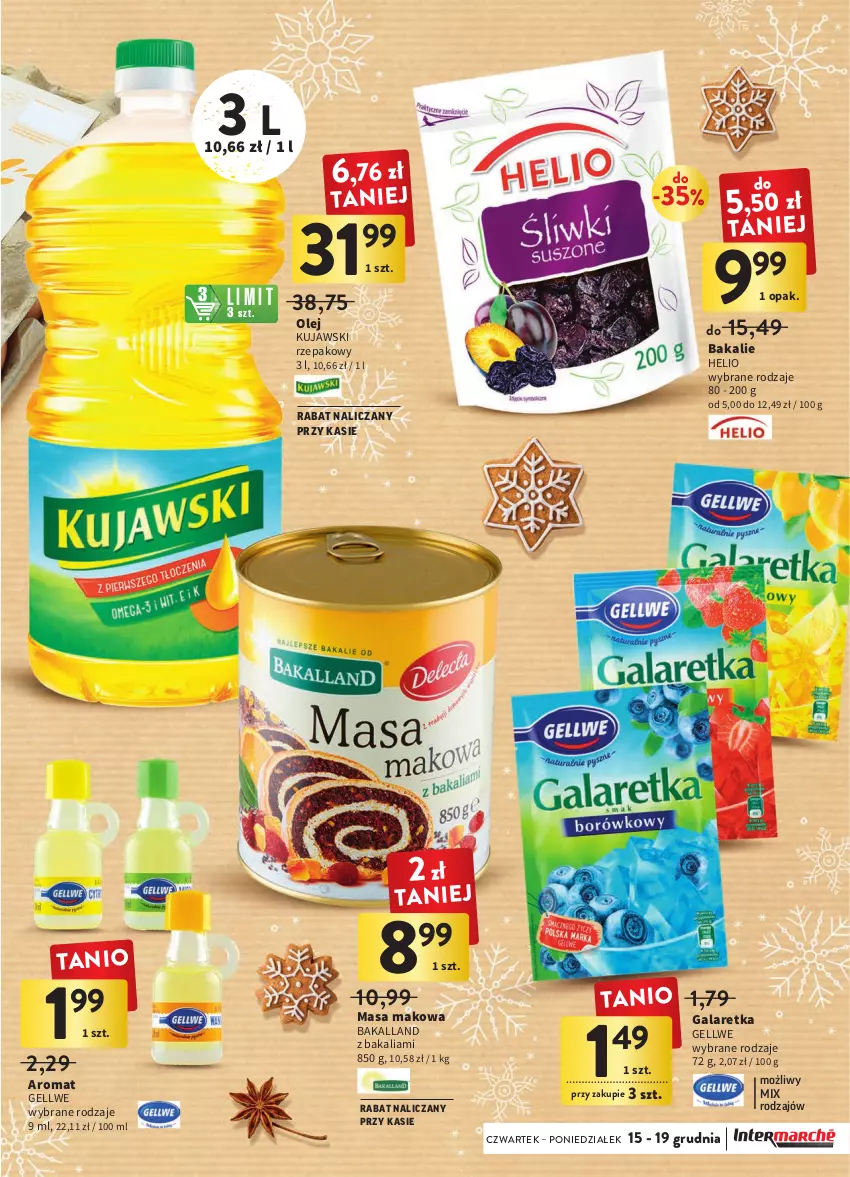 Gazetka promocyjna Intermarche - Gazetka Intermarche - ważna 15.12 do 19.12.2022 - strona 7 - produkty: Bakalland, Gala, Galaretka, Helio, Kujawski, Olej