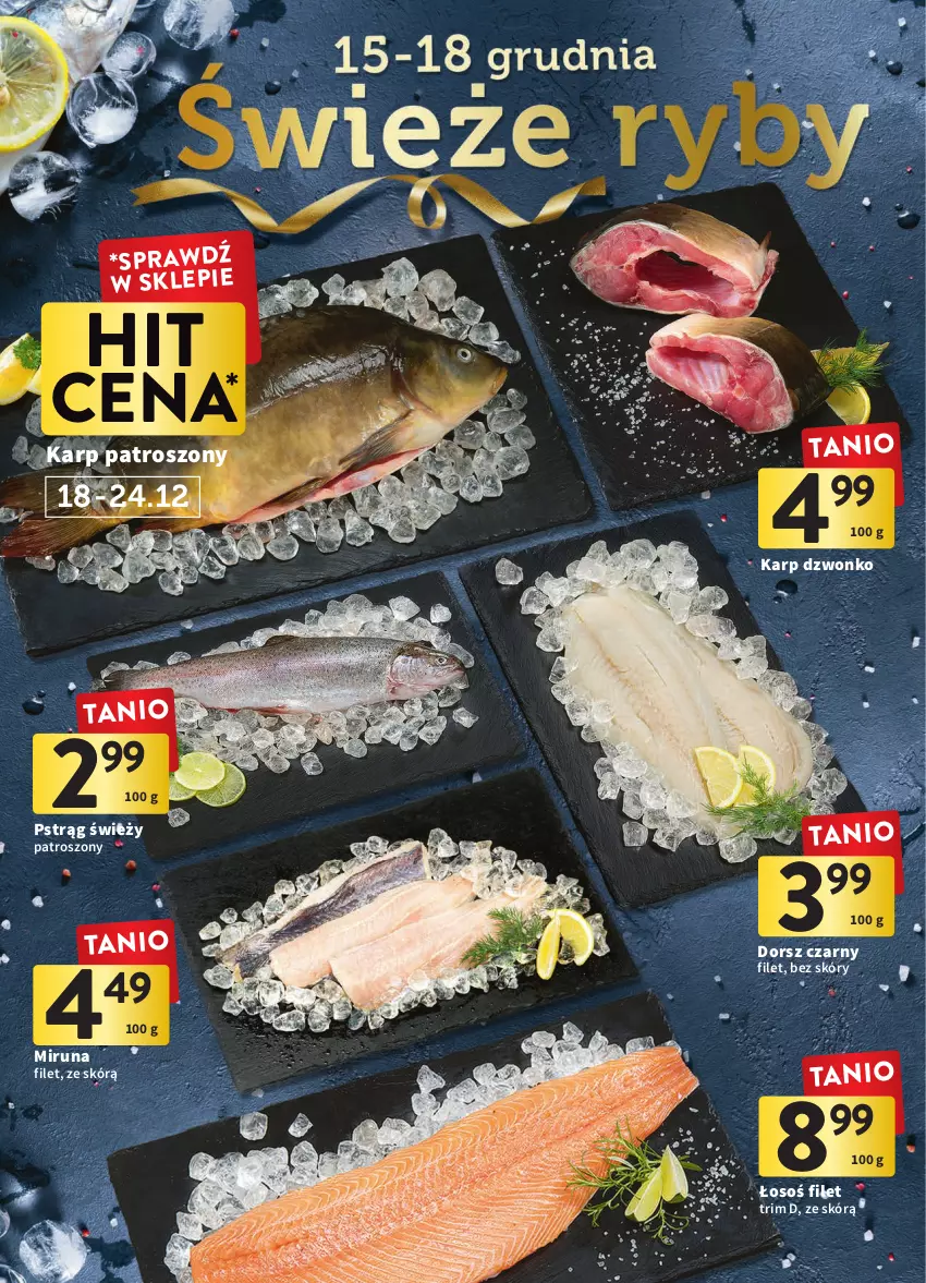 Gazetka promocyjna Intermarche - Gazetka Intermarche - ważna 15.12 do 19.12.2022 - strona 8 - produkty: Dorsz, Karp, Miruna, Pstrąg