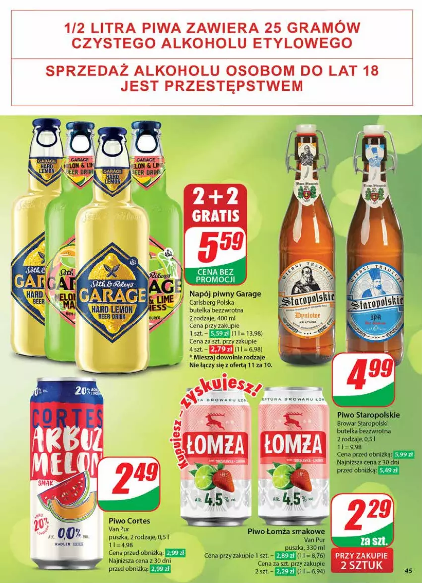 Gazetka promocyjna Dino - Gazetka 44 / 2024 - ważna 30.10 do 05.11.2024 - strona 45 - produkty: Carlsberg, Gra, Napój, Piwa, Piwo, Pur, Radler