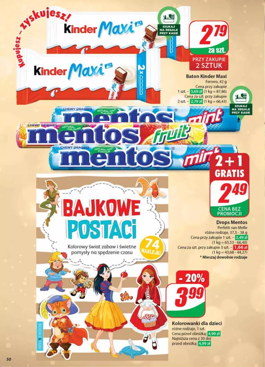 Gazetka promocyjna Dino - Gazetka 44 / 2024 - ważna 30.10 do 05.11.2024 - strona 50 - produkty: Baton, Dzieci, Ferrero, Gra, Kinder, Mentos