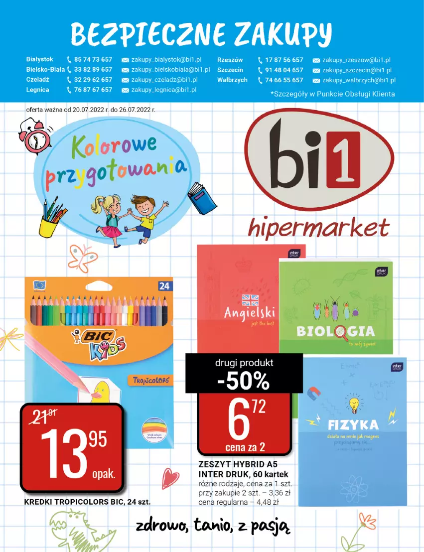 Gazetka promocyjna Bi1 - Kolorowe Przygotowania - ważna 20.07 do 26.07.2022 - strona 1 - produkty: BIC