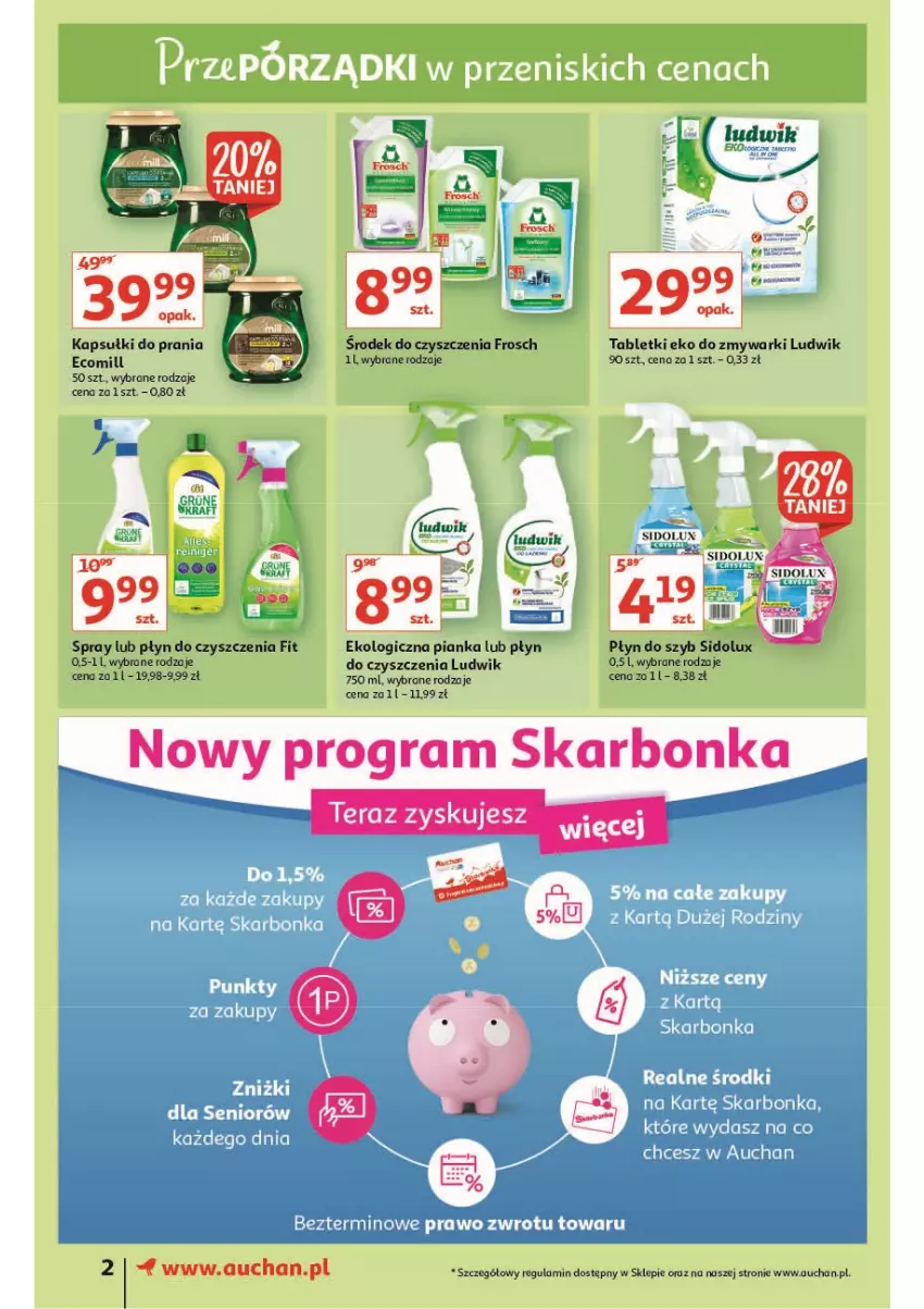 Gazetka promocyjna Auchan - przeNISKIE CENY prze porządki supermarkety - ważna 17.02 do 23.02.2022 - strona 2 - produkty: Kapsułki do prania, Ludwik, Sidolux, Tablet, Zmywarki