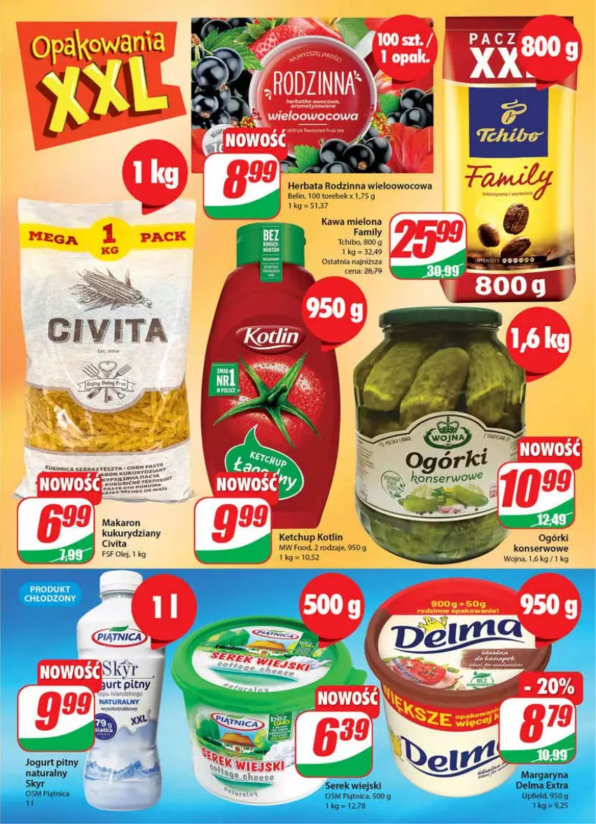 Gazetka promocyjna Dino - Gazetka 18 - ważna 04.05 do 09.05.2023 - strona 5 - produkty: Fa, Herbata, Kawa, Kawa mielona, Ketchup, Kotlin, Makaron, Ogórki konserwowe, Olej, Ser, Tchibo