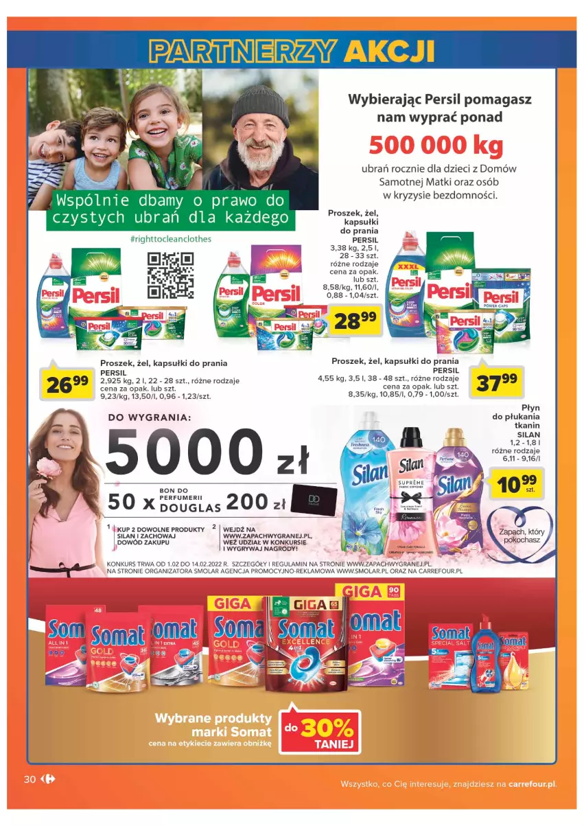 Gazetka promocyjna Carrefour - Gazetka Carrefour - ważna 08.02 do 28.02.2022 - strona 30 - produkty: Dzieci, Gra, Gry, Kapsułki do prania, Koc, Mola, Persil, Płyn do płukania, Silan