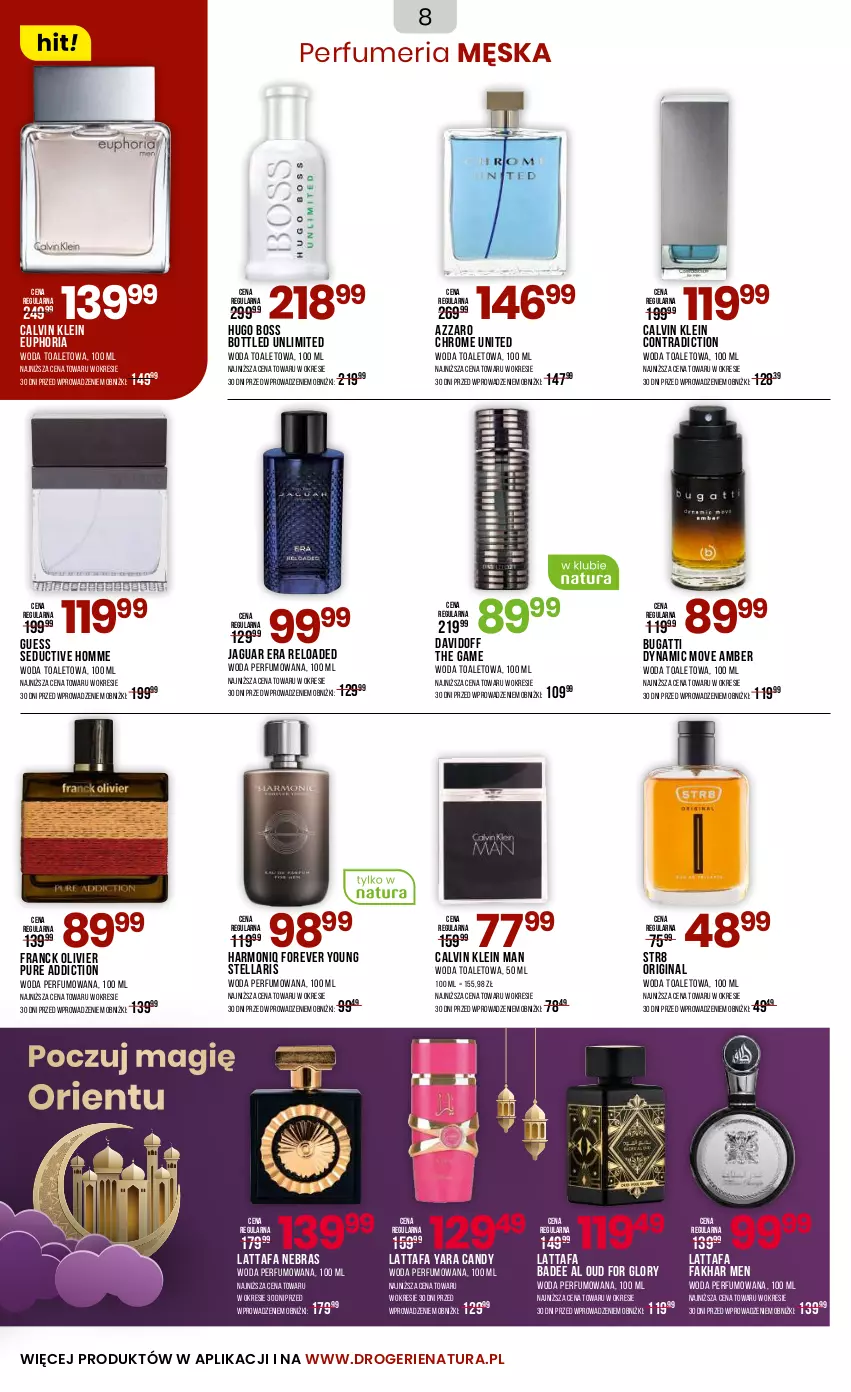 Gazetka promocyjna Drogerie Natura - Gazetka Drogerie Natura - ważna 05.06 do 22.06.2025 - strona 8 - produkty: Azzaro, Calvin Klein, Candy, Davidoff, Fa, Gin, Hugo Boss, Jaguar, Perfum, Pur, Stellaris, Str8, Woda, Woda perfumowana, Woda toaletowa