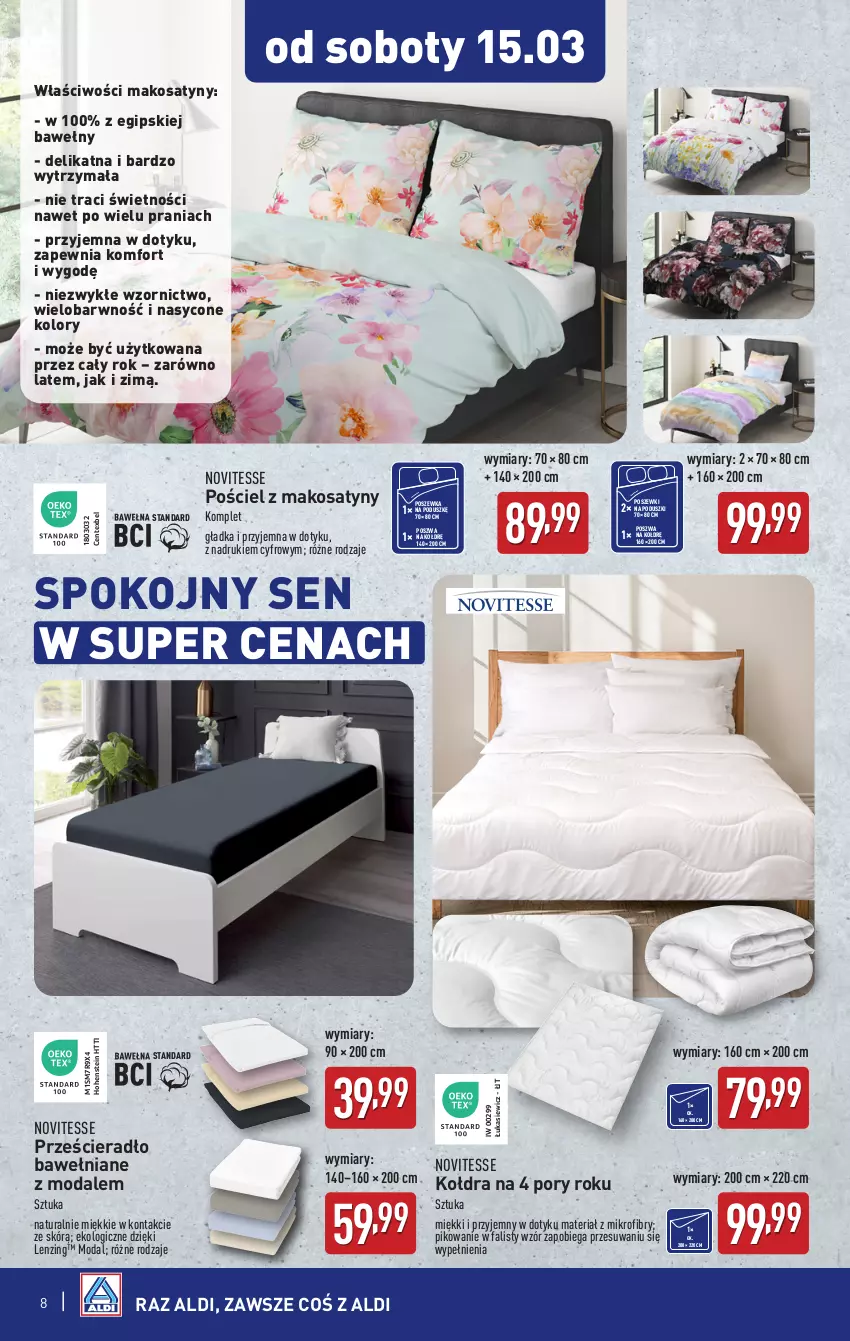 Gazetka promocyjna Aldi - Artykuły przemysłowe i tekstylia - ważna 12.03 do 15.03.2025 - strona 8 - produkty: Fa, Kołdra, Moda, Por, Pościel, Poszewka, Prześcieradło