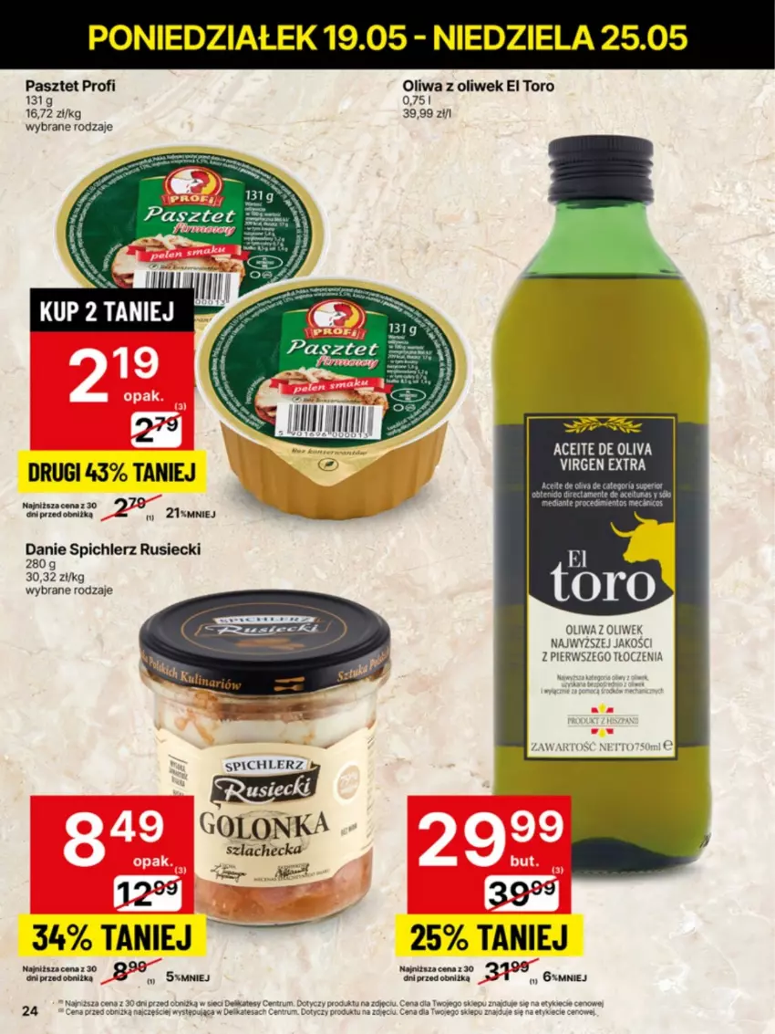 Gazetka promocyjna Delikatesy Centrum - Franczyza DC21 Poniedziałek - ważna 19.05 do 25.05.2025 - strona 24 - produkty: Oliwa z oliwek, Pasztet, Rum, Spichlerz Rusiecki