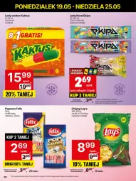 Gazetka promocyjna Delikatesy Centrum - Franczyza DC21 Poniedziałek - Gazetka - ważna od 25.05 do 25.05.2025 - strona 28 - produkty: Kaktus, Chipsy, Lody, Popcorn, Felix