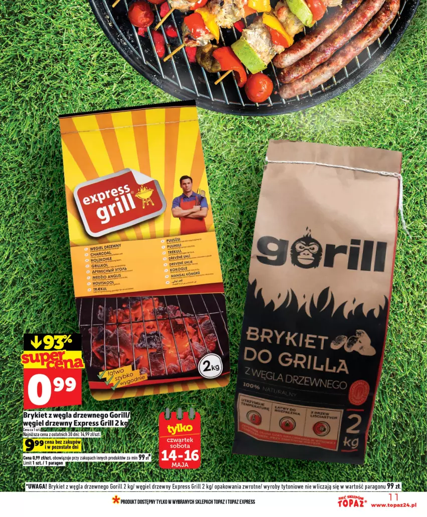 Gazetka promocyjna Topaz - Gazetka - ważna 14.05 do 20.05.2026 - strona 11 - produkty: Dada, Grill, Top, UHU, Waga, Węgiel drzewny