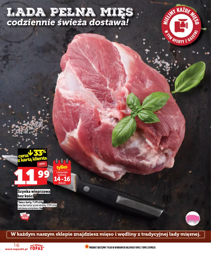 Gazetka promocyjna Topaz - Gazetka - ważna 14.05 do 20.05.2026 - strona 16 - produkty: Mięso, Top