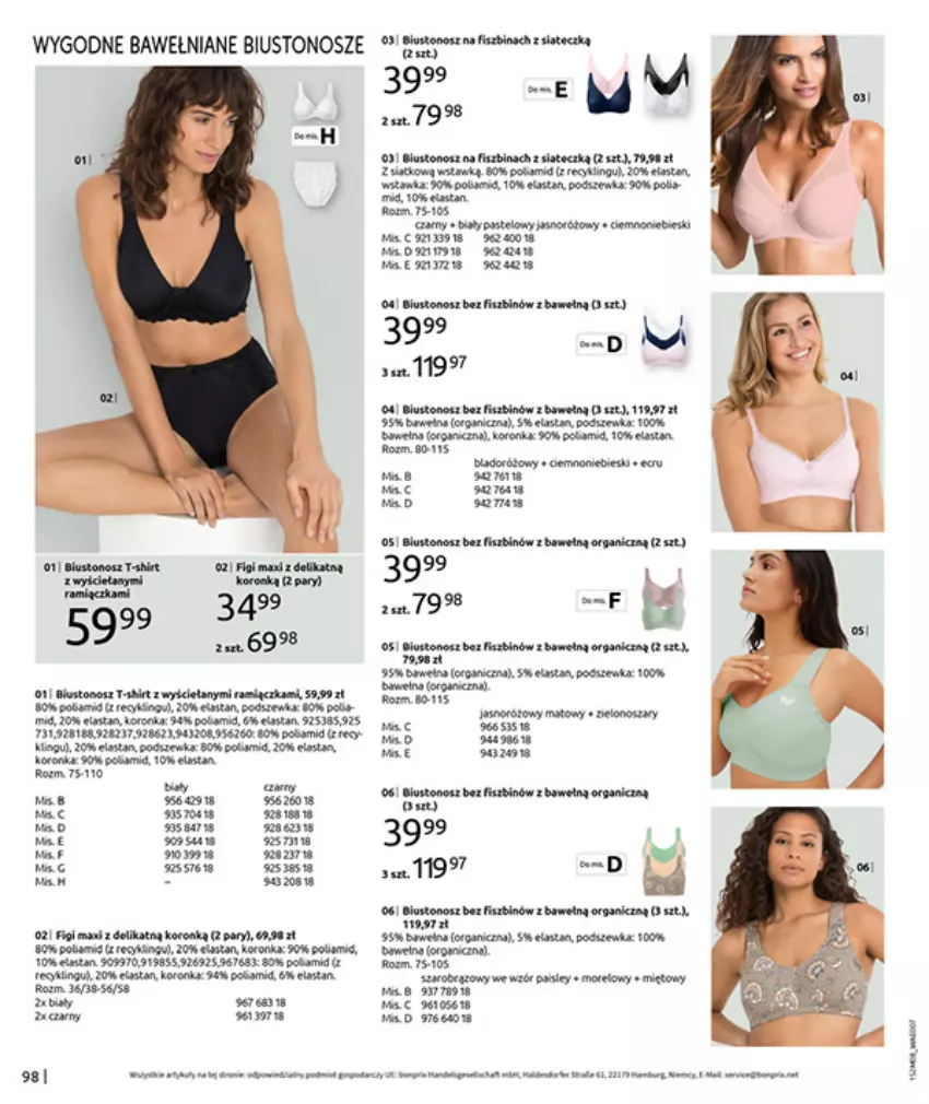 Gazetka promocyjna Bonprix - POWRÓT MODY LAT 70. - ważna 02.09 do 13.10.2025 - strona 100 - produkty: Biustonosz, Fa, Figi, Gin, Piwo, Ser, Sos, T-shirt, Wełna