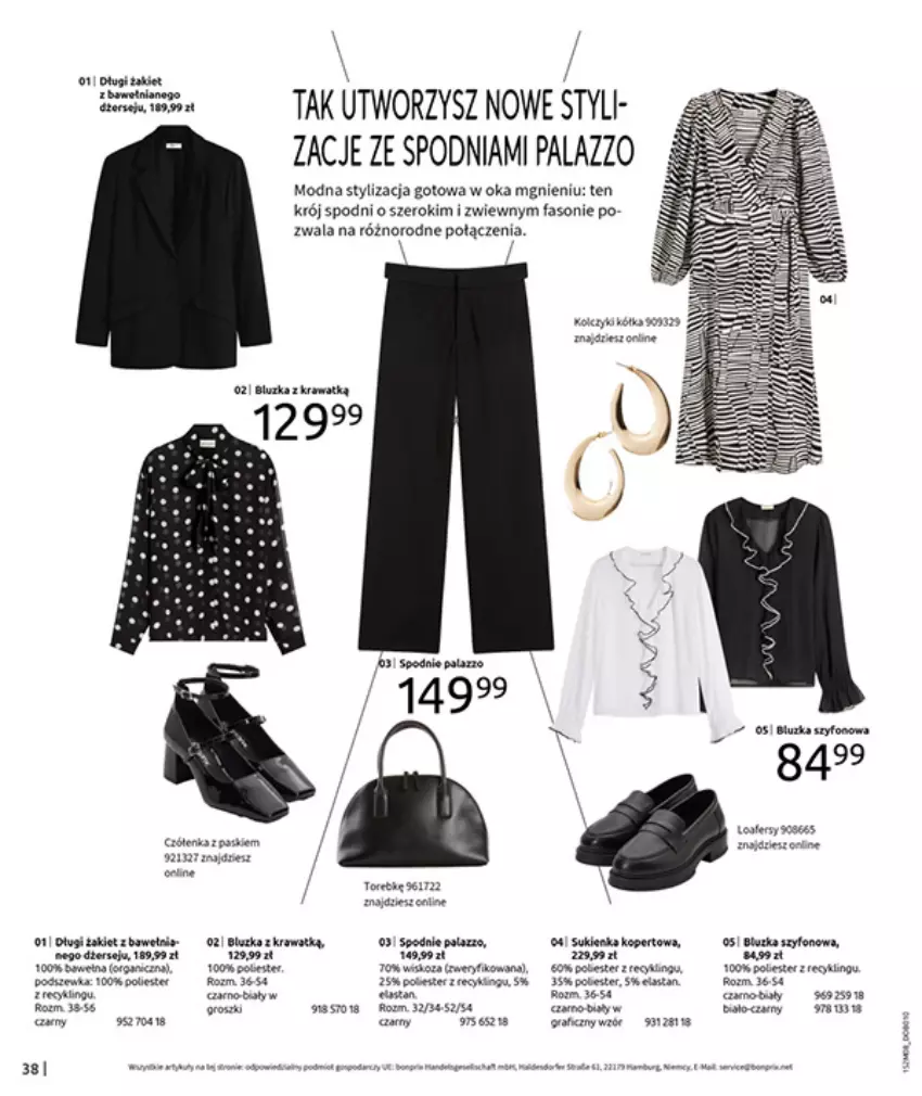 Gazetka promocyjna Bonprix - POWRÓT MODY LAT 70. - ważna 02.09 do 13.10.2025 - strona 40 - produkty: Fa, Kolczyki, Por, Pur, Rama, Spodnie, Sukienka, Top