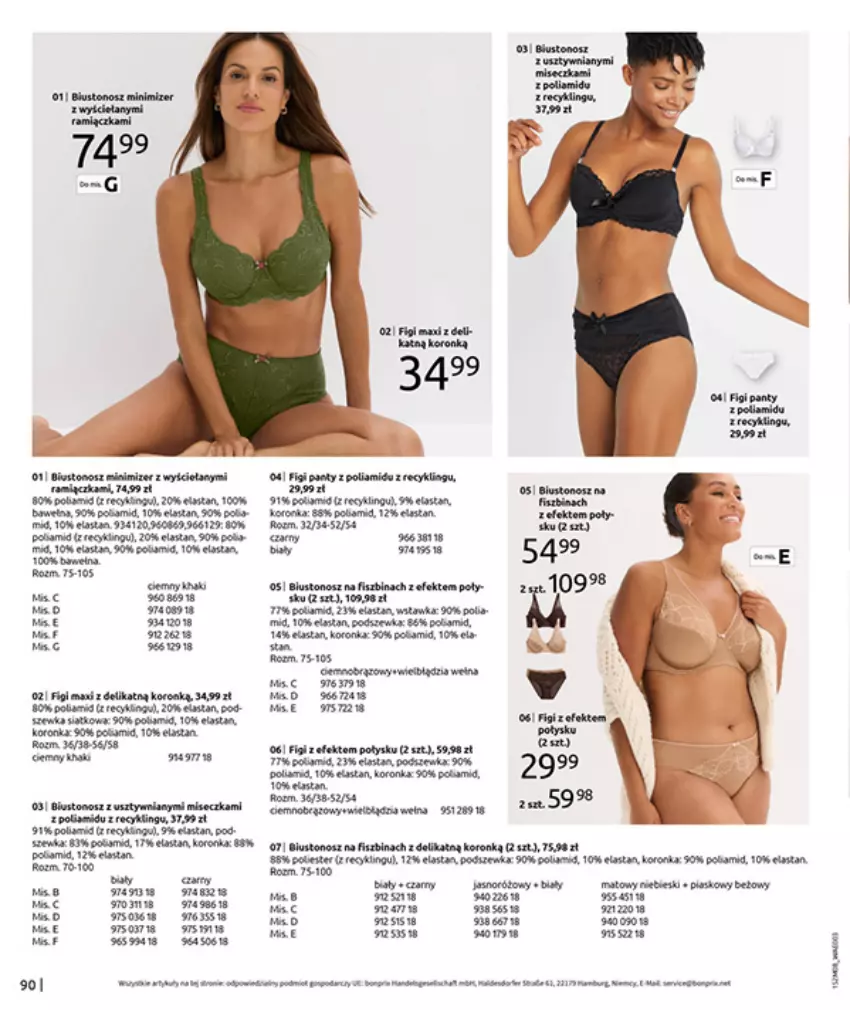 Gazetka promocyjna Bonprix - POWRÓT MODY LAT 70. - ważna 02.09 do 13.10.2025 - strona 92 - produkty: Biustonosz, Dron, Fa, Figi, Gra, Olej, Por