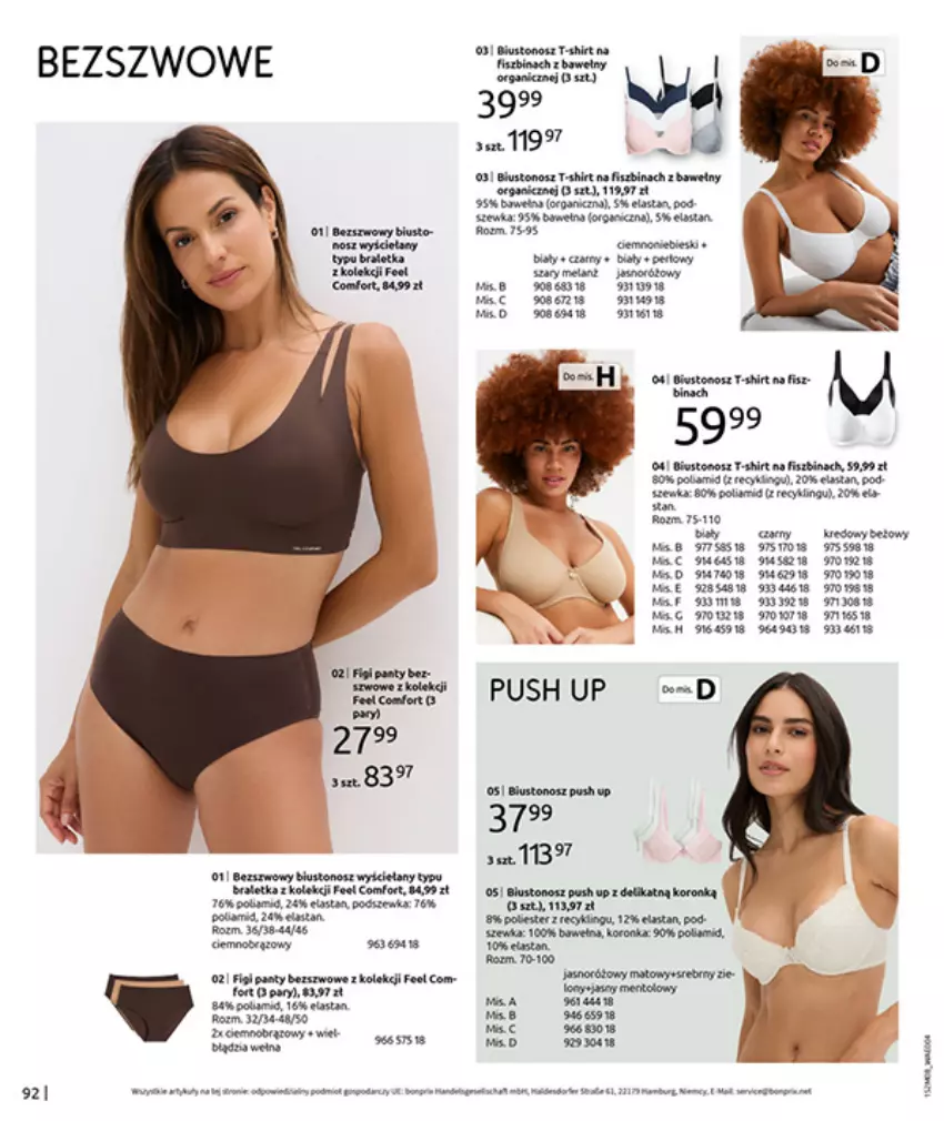 Gazetka promocyjna Bonprix - POWRÓT MODY LAT 70. - ważna 02.09 do 13.10.2025 - strona 94 - produkty: Biustonosz, Fa, Figi, Pizza, T-shirt