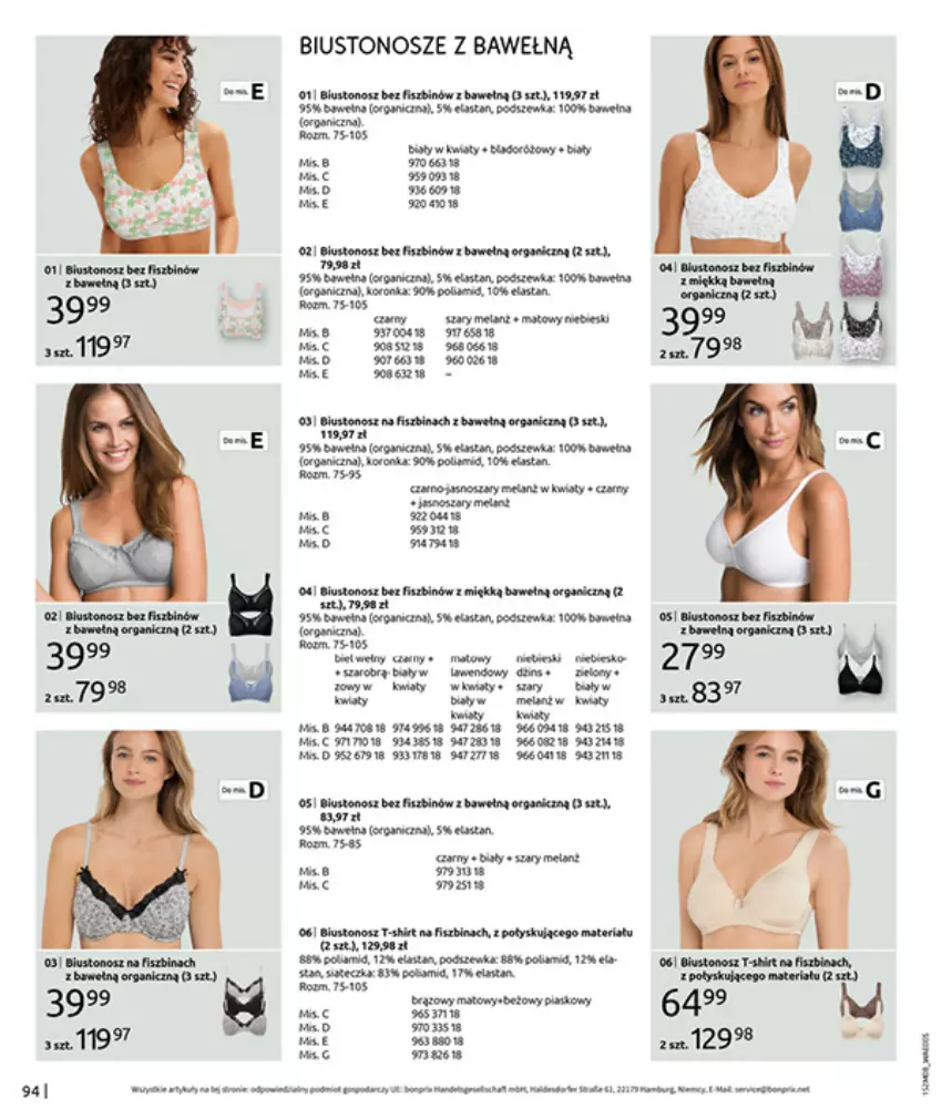 Gazetka promocyjna Bonprix - POWRÓT MODY LAT 70. - ważna 02.09 do 13.10.2025 - strona 96 - produkty: Biustonosz, Dron, Fa, Gra, Kawa, Por, Taca, Wełna