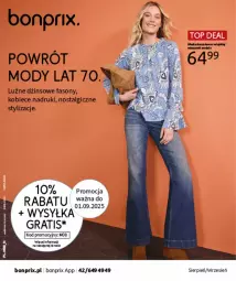 Gazetka promocyjna Bonprix - POWRÓT MODY LAT 70. - Gazetka - ważna od 13.10 do 13.10.2025 - strona 1 - produkty: Piec, Top, Sony, LG, Fa