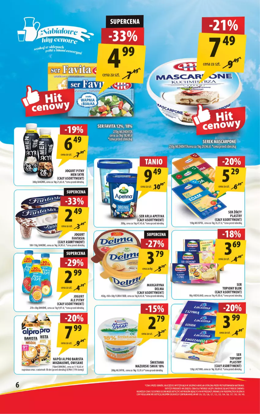 Gazetka promocyjna Arhelan - Gazetka - ważna 21.02 do 02.03.2025 - strona 6 - produkty: Alpro, Bakoma, Canon, Danone, Delma, Fa, Fanta, Flora, Gin, Hochland, Jogurt, Jogurt pitny, Margaryna, Napój, Rum, Sałat, Ser, Top