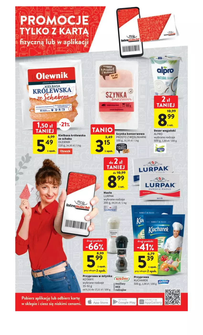 Gazetka promocyjna Intermarche - Gazetka Intermarche - ważna 30.03 do 03.04.2023 - strona 16 - produkty: Alpro, Deser, Fa, Kiełbasa, Kucharek, Lurpak, Masło, Ser, Szynka, Szynka konserwowa